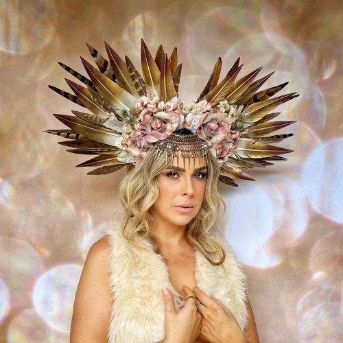 divine angel winged headpiece for festivals