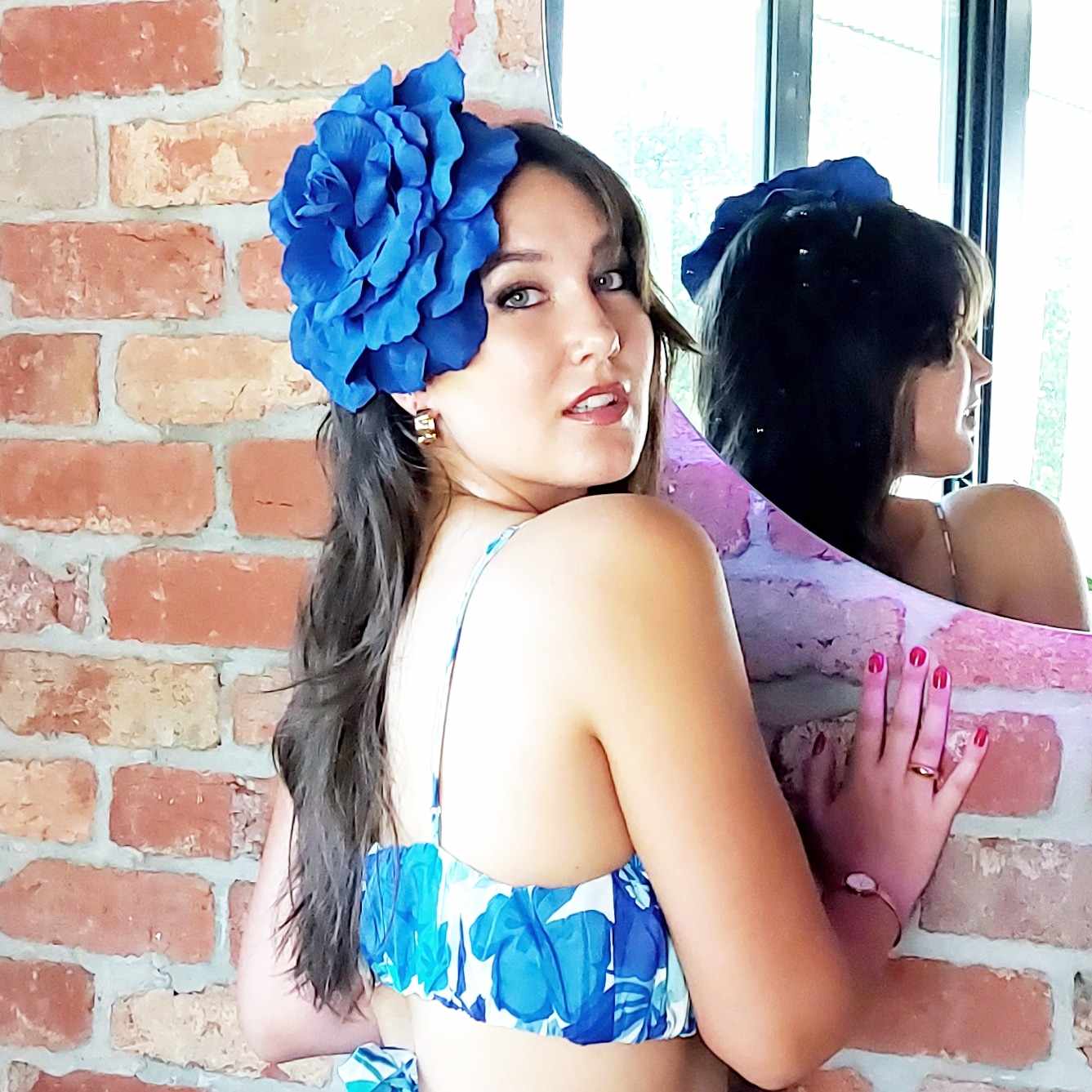 royal blue flower headpiece by divalicious for races