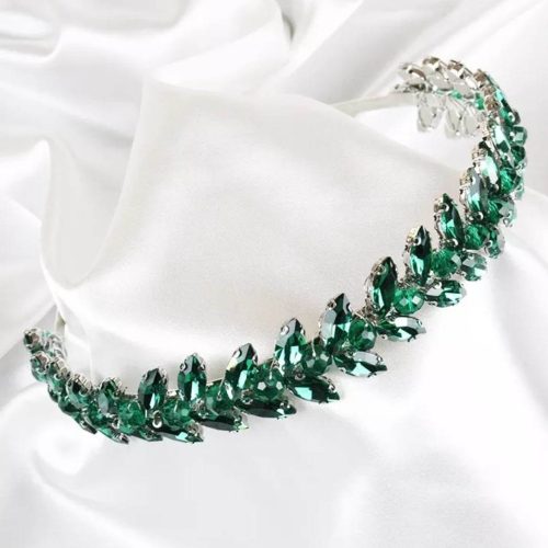 a divine vintage vine style headband in emerald green for the races