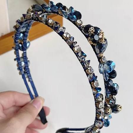 navy blue crystal headpiece for the races and weddings from the divalicious candyland collection