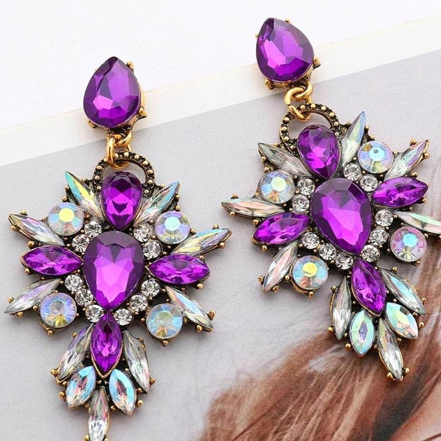 gorgeous divalicious purple crystal earrings