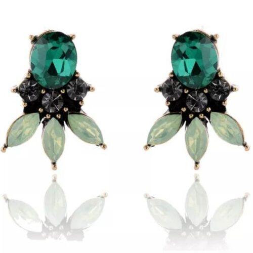 stunning petite green crystal earrings by divalicious