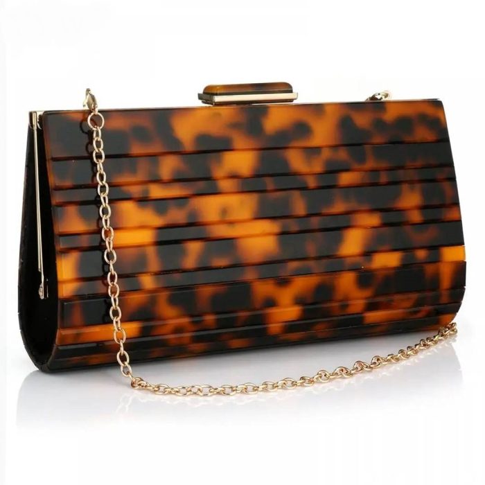 acrylic leopard clutch from the divalicious candyland collection