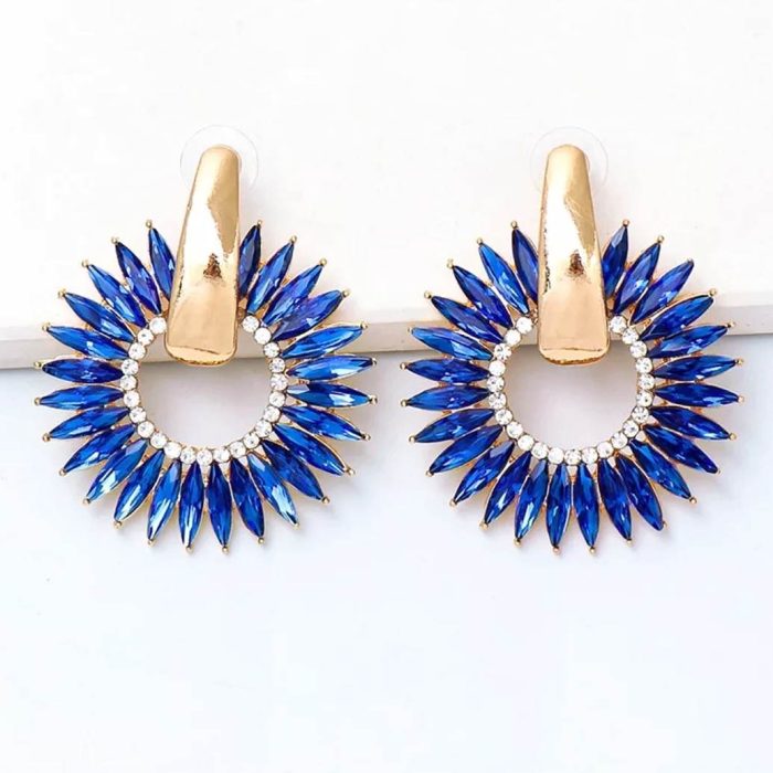 stunning royal blue crystal drop earrings from divalicious
