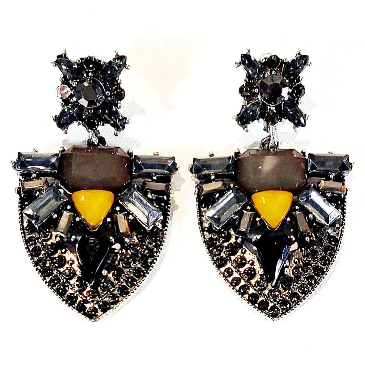 stunning black crystal drop earrings from the divalicious candyland collection
