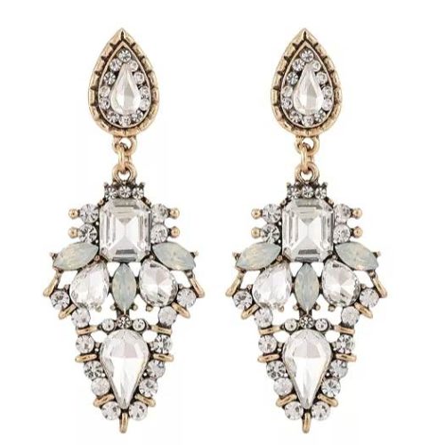elegant diamante crystal drop earrings