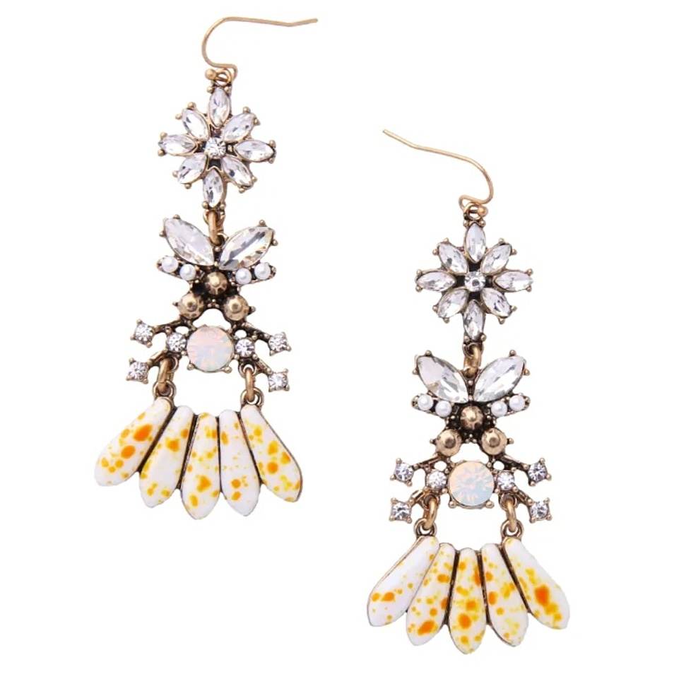 vintage style crystal drop earrings