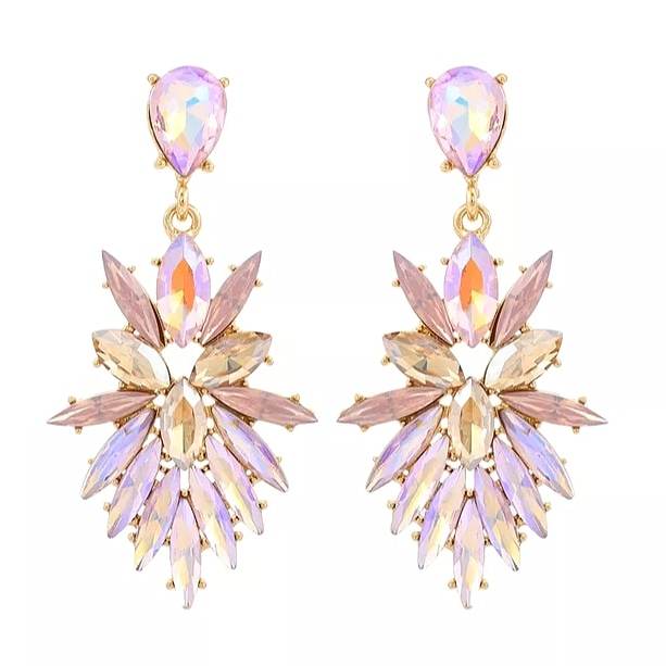 stunning opalescent crystal drop earrings