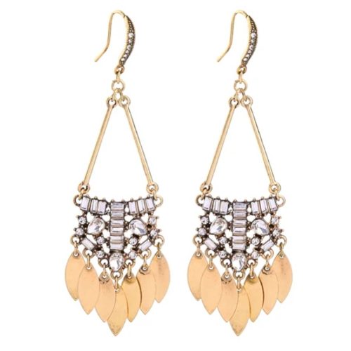 vintage boho style antique gold earrings with diamantes