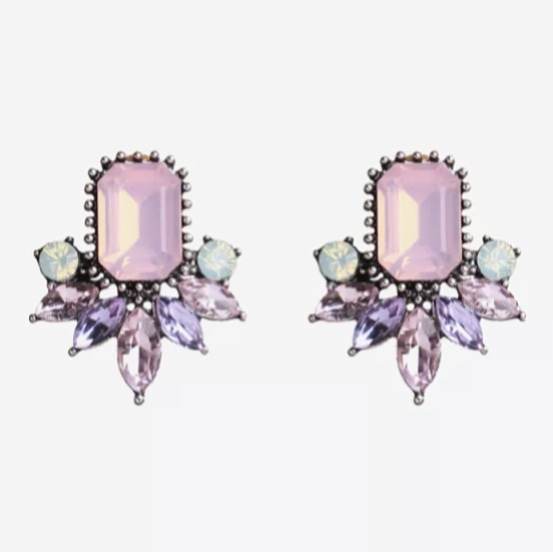 petite pink crystal earrings