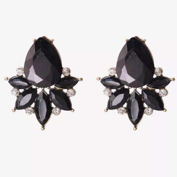 stunning black crystal earrings