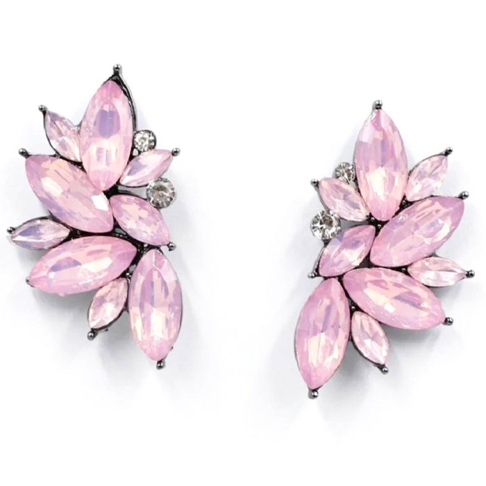 vintage style crystal pink earrings