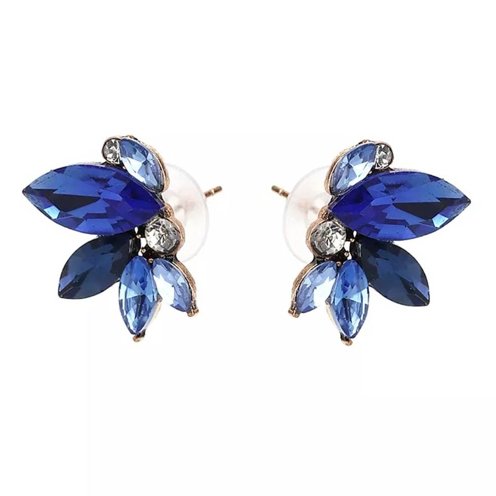 petite royal blue crystal earrings from the divalicious candyland collection