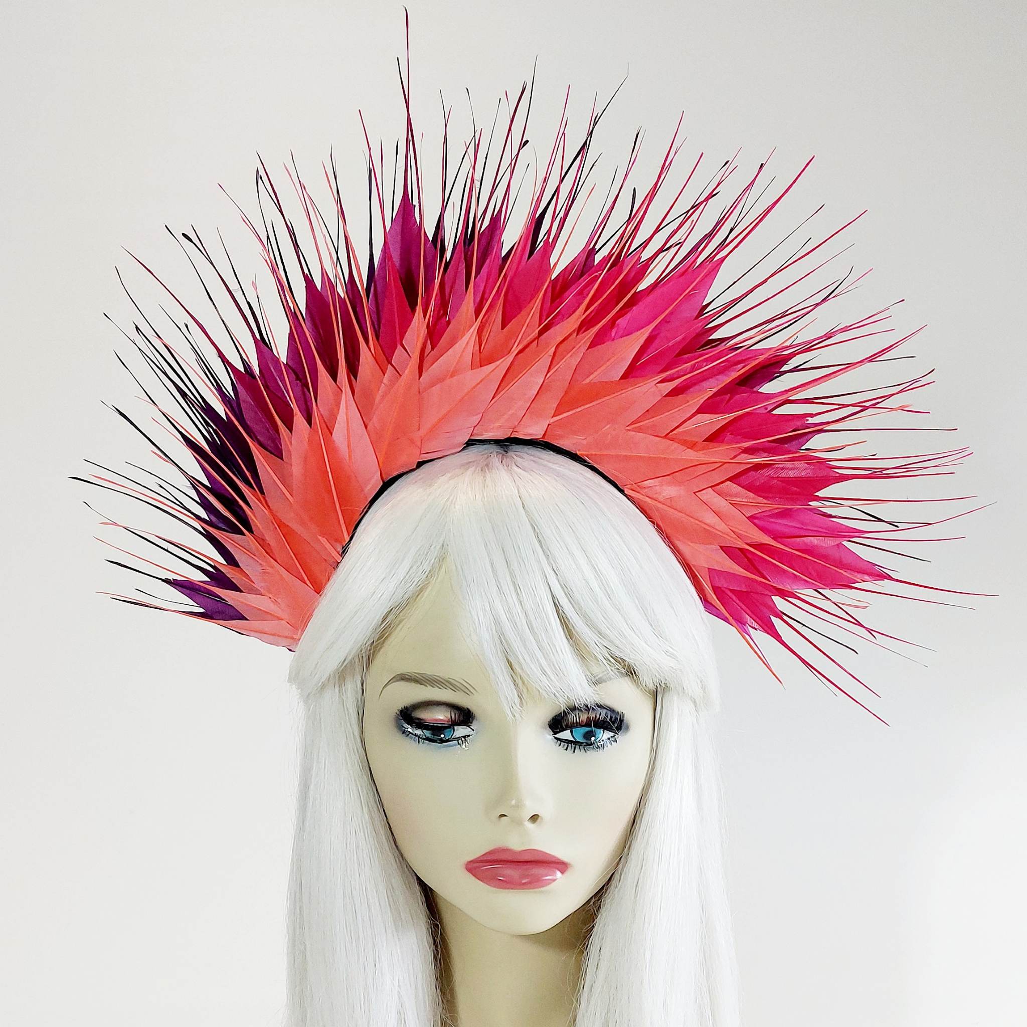 ombré effect fascinator in colours of dawn