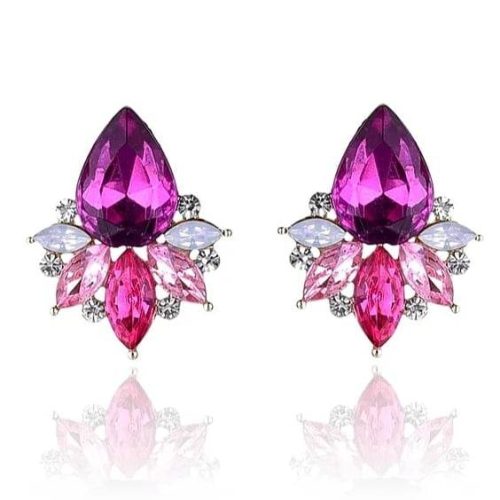 wear these stunning magenta pink crystal earrings