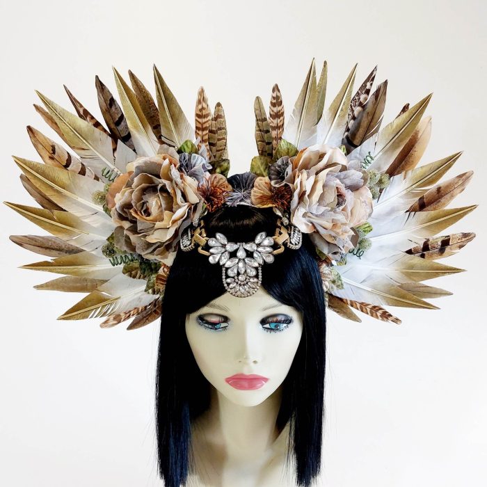 a stunning angel winged headpiece for festivals and special events