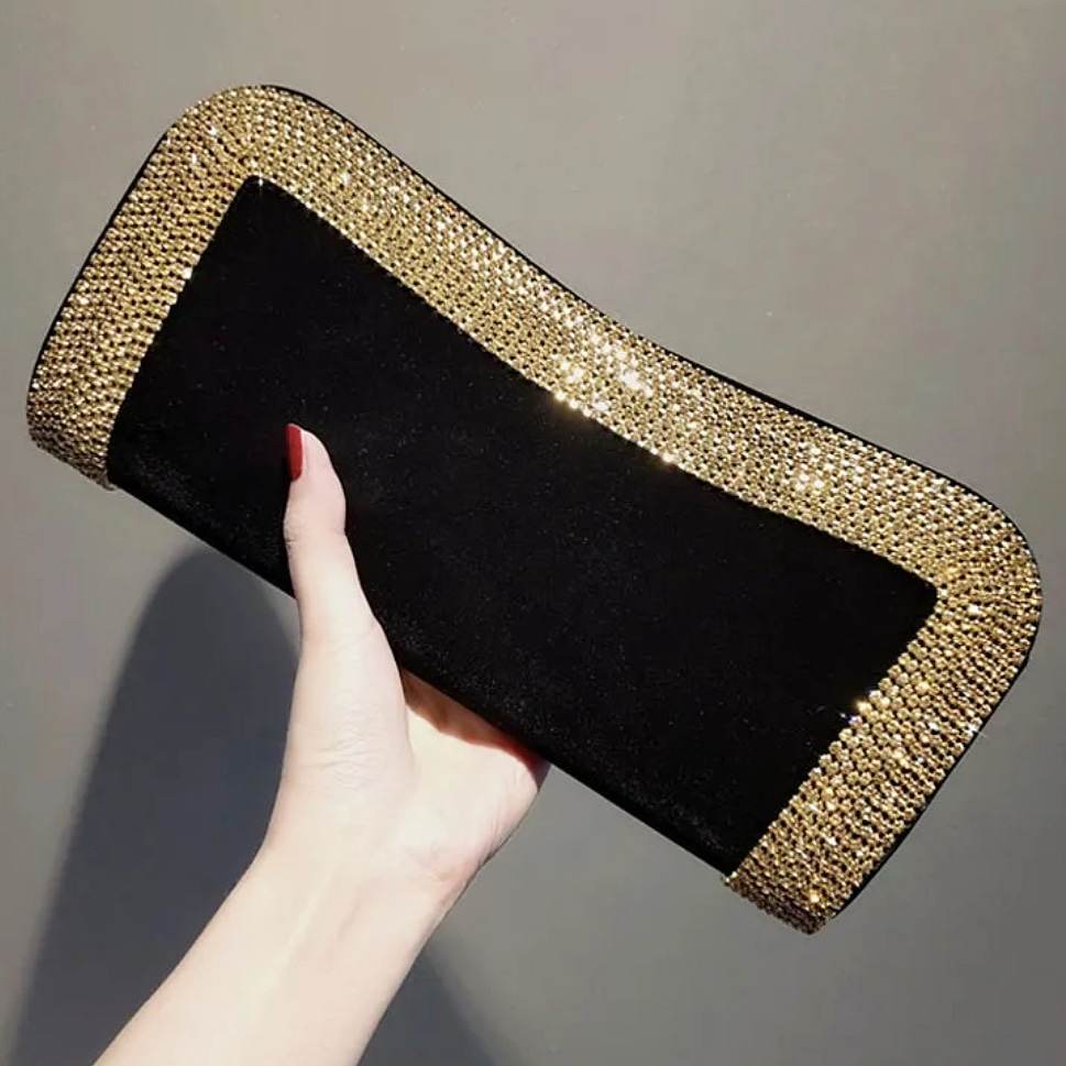 a suave black velvet clutch from the divalicious candyland collection for the races, evening wear and special event