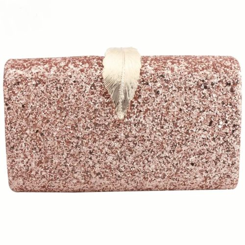 a stunning rose gold glitter clutch for your wedding day or evening wear