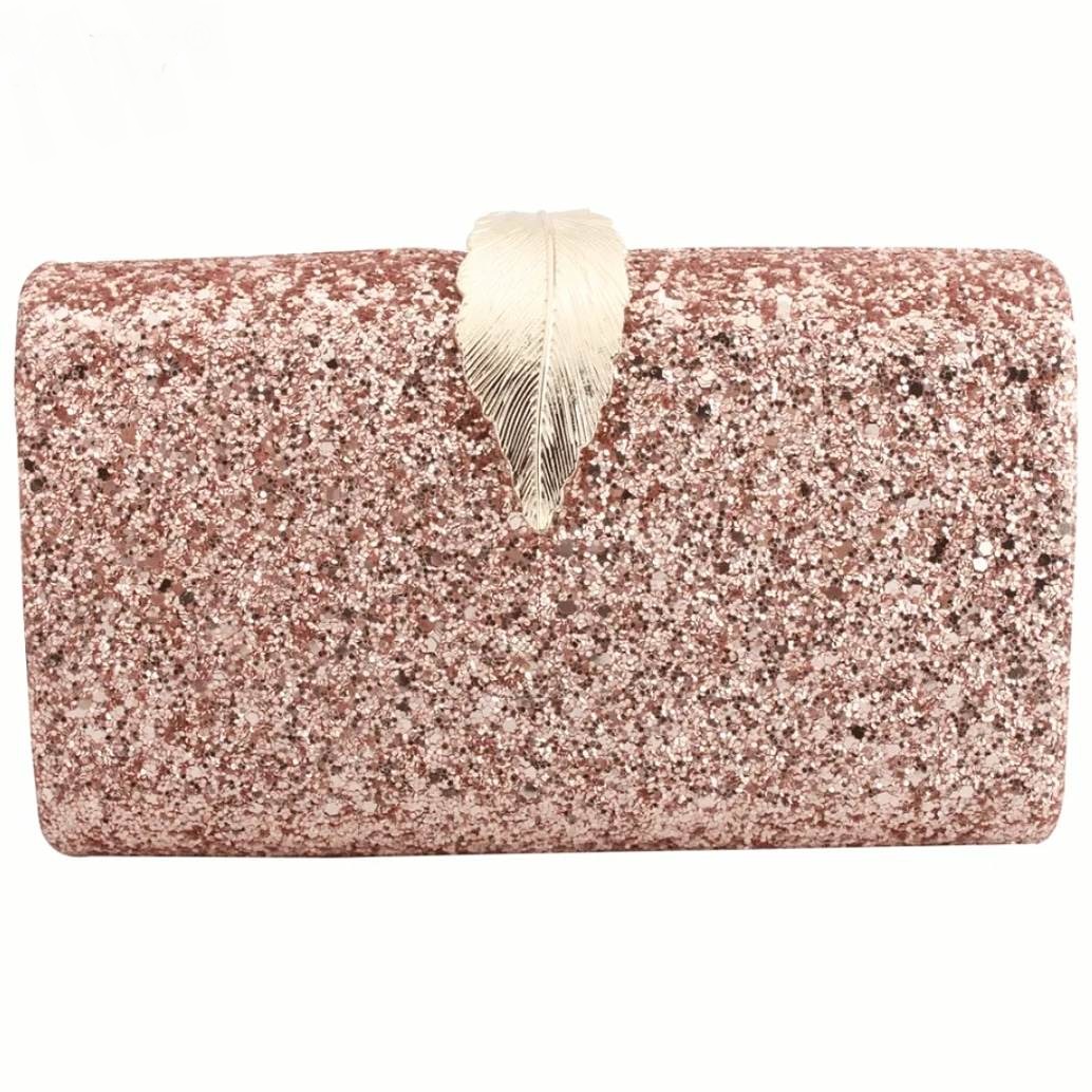a stunning rose gold glitter clutch for your wedding day or evening wear