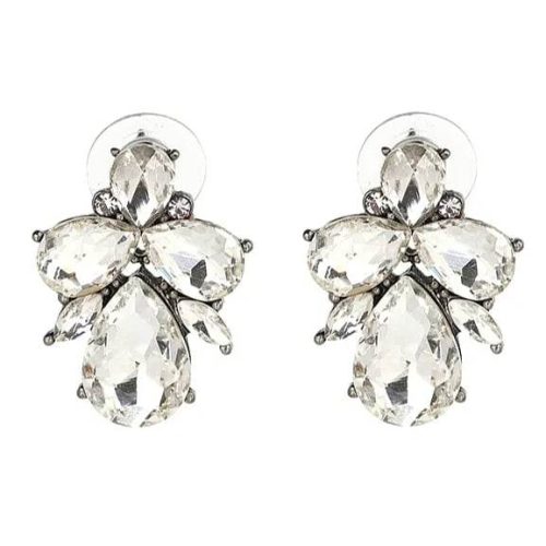 classic vintage style diamante earrings style with your headpiece