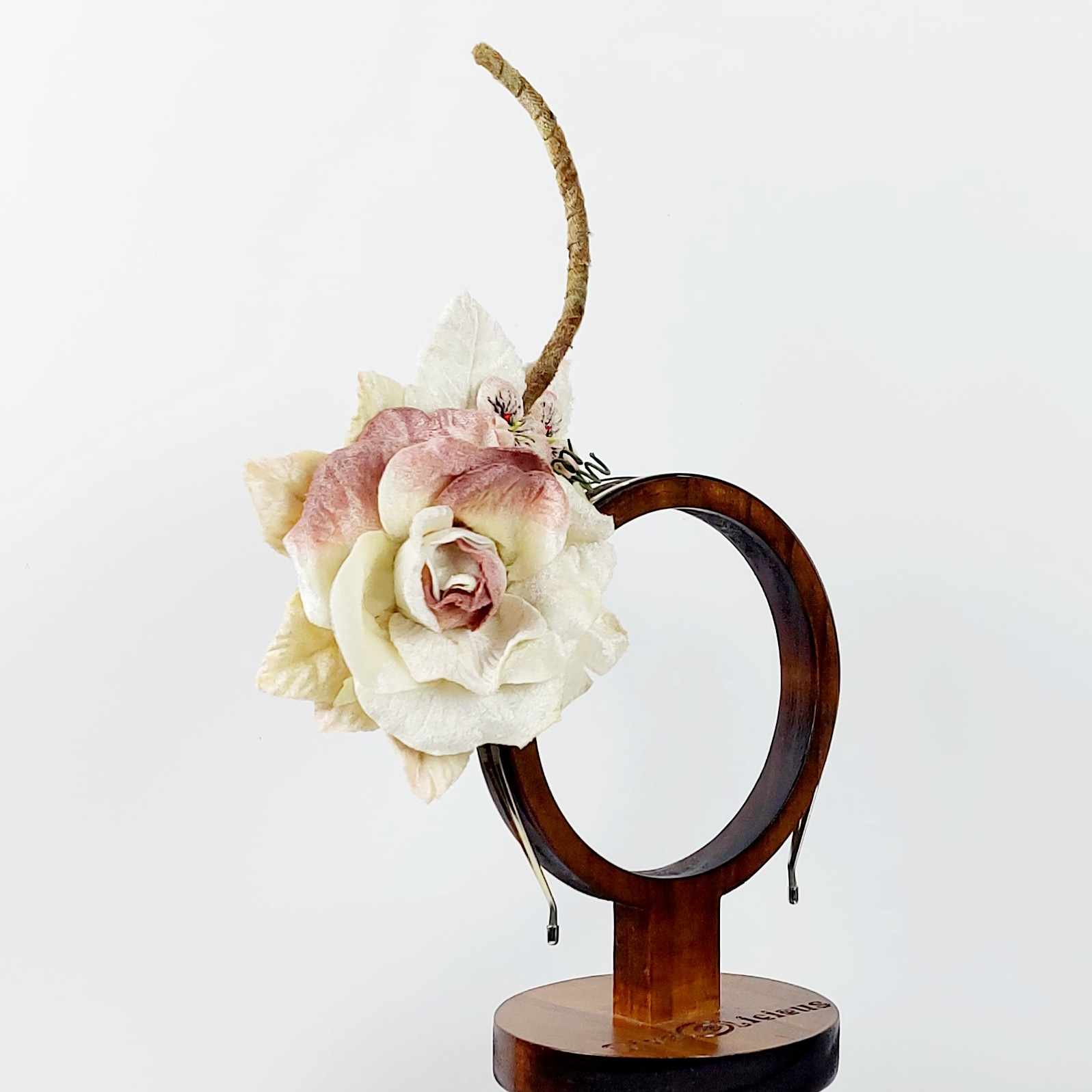 vintage velvet rose fascinator for races weddings