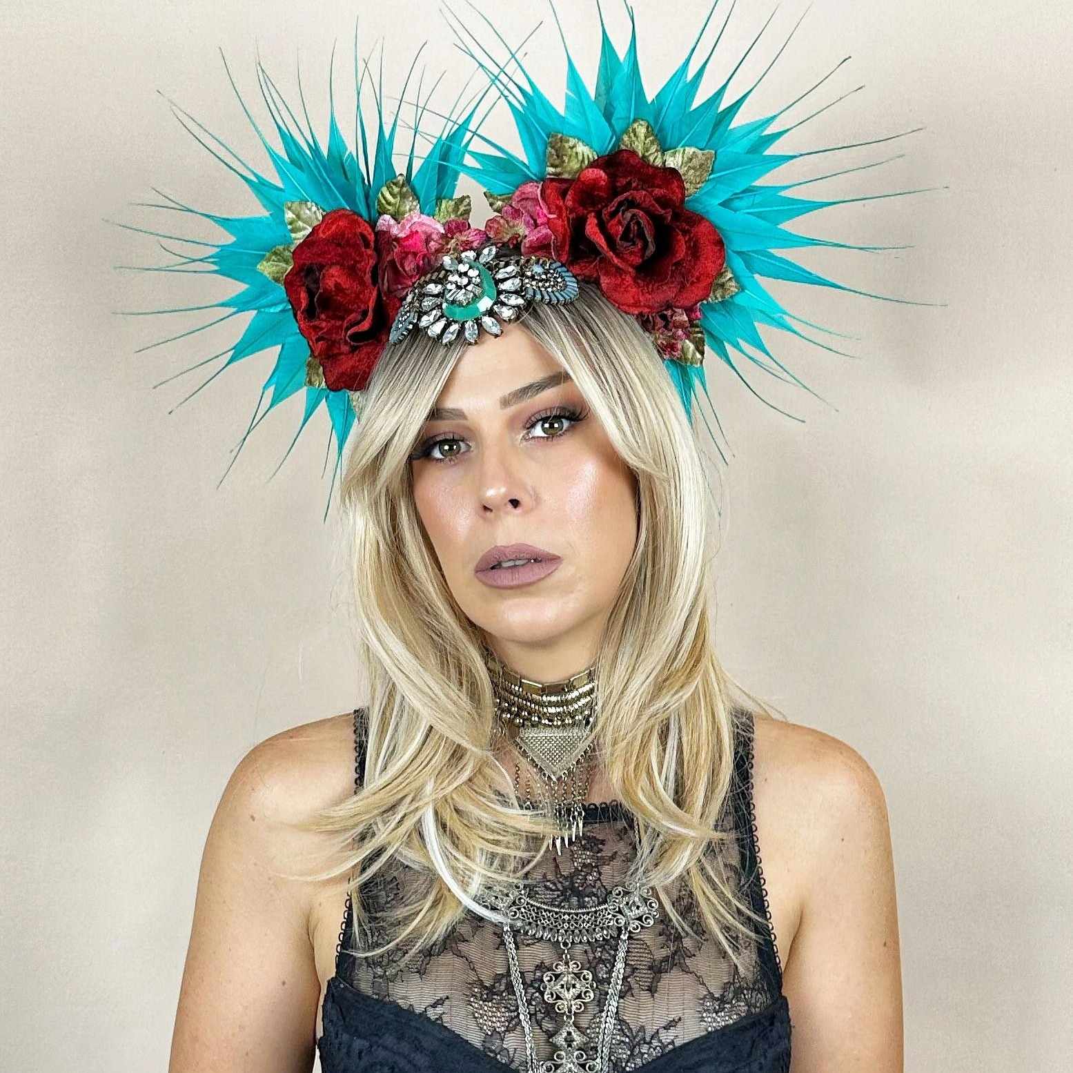 statement luxe headpiece for the races , met gala, festivals and special events