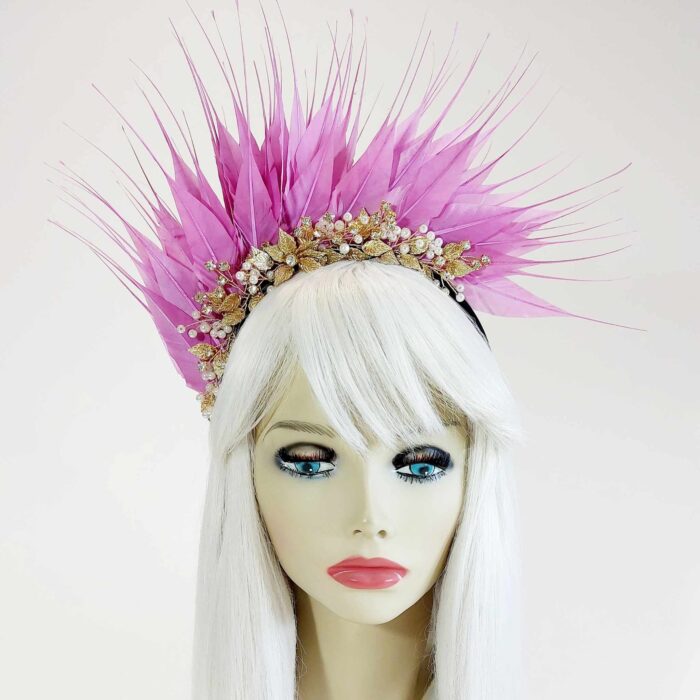 jewelled feather fascinator for the races, weddings and parties