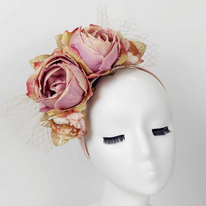 vintage style flower headpiece for the races and high tea parties