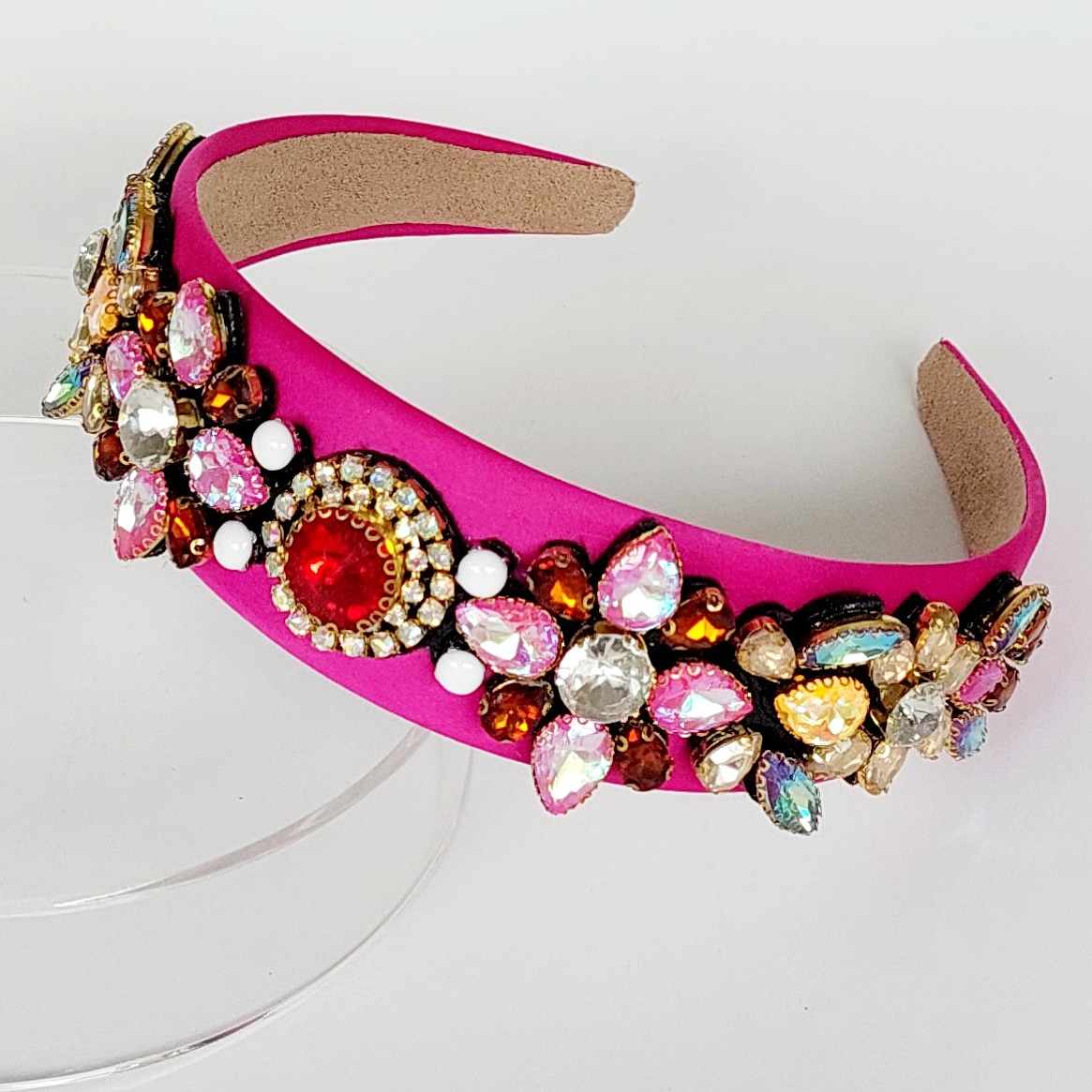 jewelled hot pink headband for the races